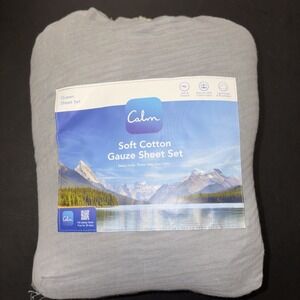 Calm Gray Soft Cotton Gauze Sheet Set Size Queen 20737